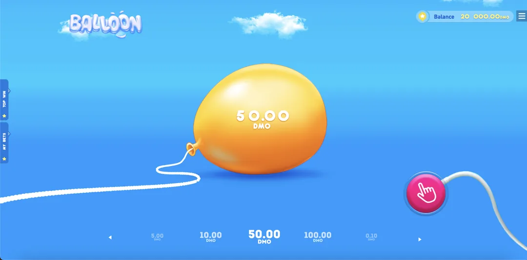 Balloon na Joga Junto — segure para inflar o balão, o valor sobe (demo)