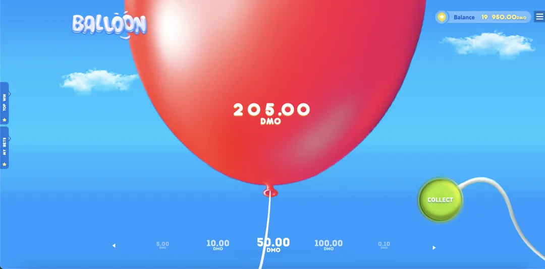 Balloon na Joga Junto — balão grande, valor 205,00, risco de estourar (demo)