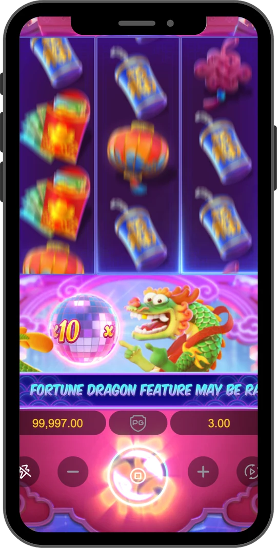 Fortune Dragon na Joga Junto no celular — Na feature Fortune Dragon, a bobina expand