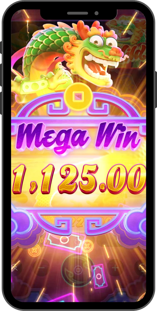 Fortune Dragon na Joga Junto no celular — Tela de “Mega Win”: prêmios grandes existe