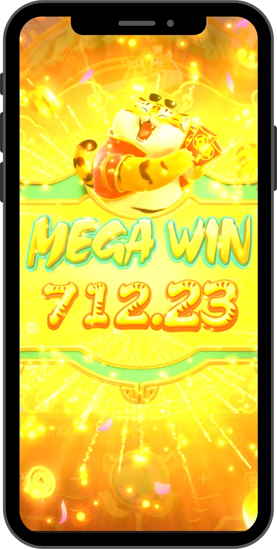 Fortune Tiger na Joga Junto no celular — Tela de “Mega Win”: prêmios grandes exis