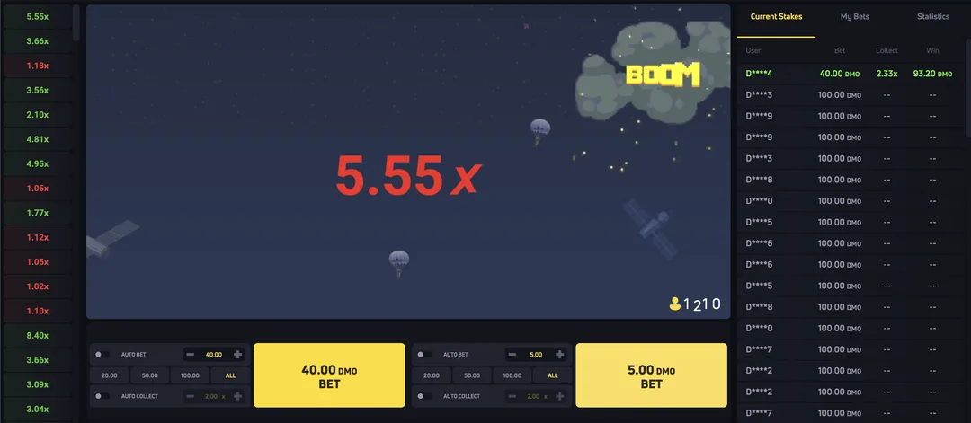 JetX na Joga Junto — explosão BOOM em 5,55×, aposta não sacada é perdida