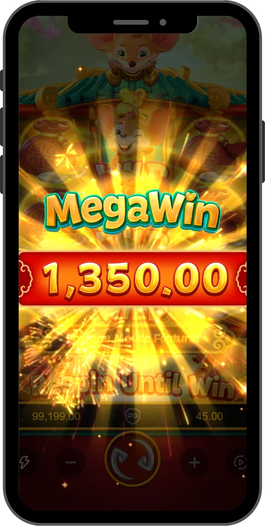 Fortune Mouse na Joga Junto no celular — Tela de “Mega Win” — prêmios assim são raros e aleat