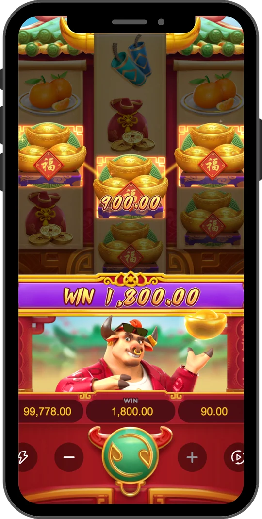 Fortune Ox na Joga Junto no celular — Uma vitória com lingotes dourados e o Tour