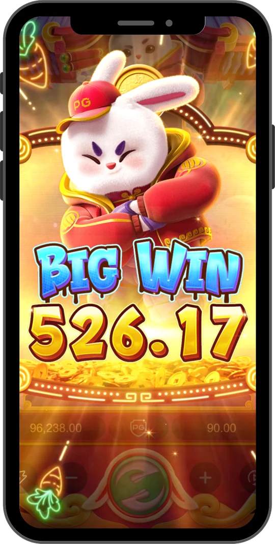 Fortune Rabbit na Joga Junto no celular — Tela de “Big Win” — prêmios assim são raro