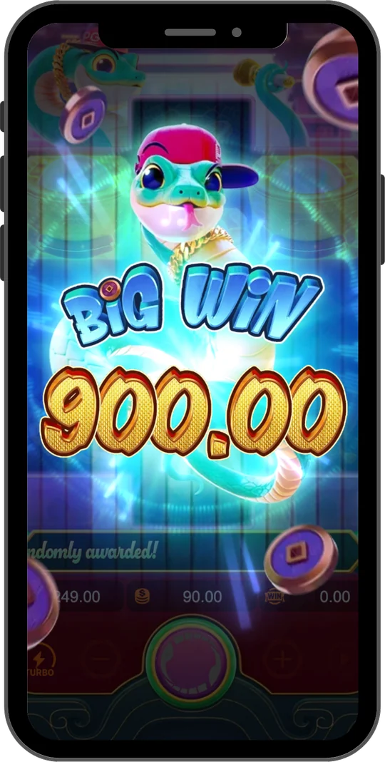 Fortune Snake na Joga Junto no celular — Tela de “Big Win” — prêmios assim são raros e aleató